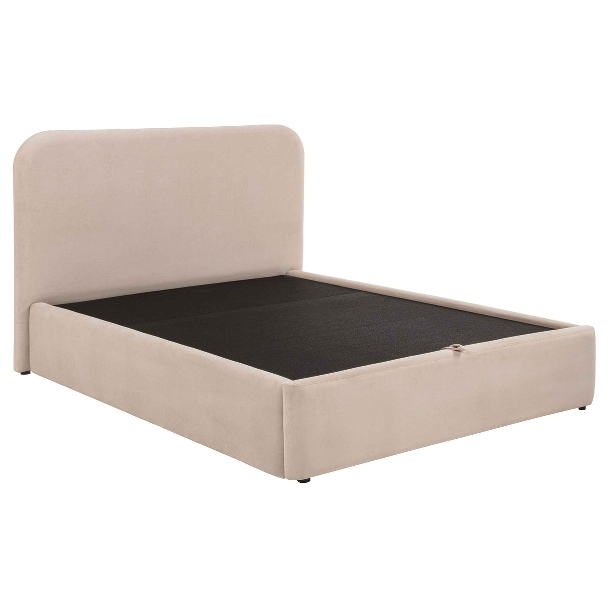 Anders Beige Upholstered Queen Storage Lift Platform Bed by Coaster at Eve Furniture