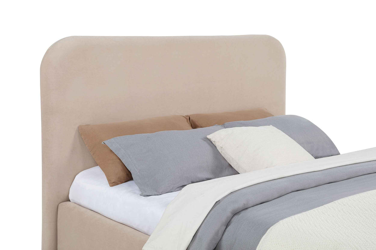 Anders Beige Upholstered Queen Storage Lift Platform Bed by Coaster at Eve Furniture