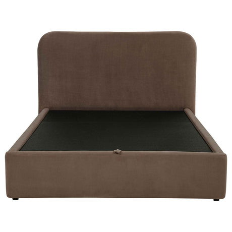 Anders Chocolate Upholstered Full Storage Lift Platform Bed by Coaster at Eve Furniture