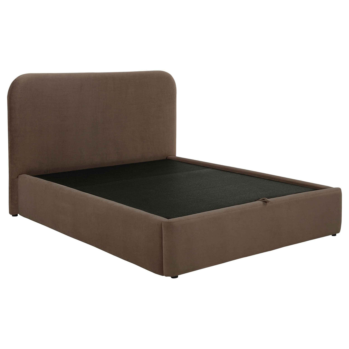 Anders Chocolate Upholstered Queen Storage Lift Platform Bed by Coaster at Eve Furniture