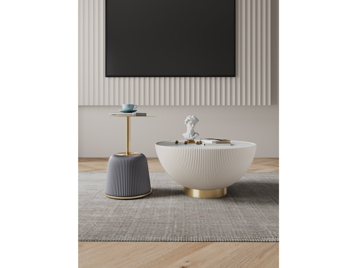 Anderson Coffee Table and End Table 1.0 in Cream and Grey (set of 2) by Manhattan Comfort at Eve Furniture