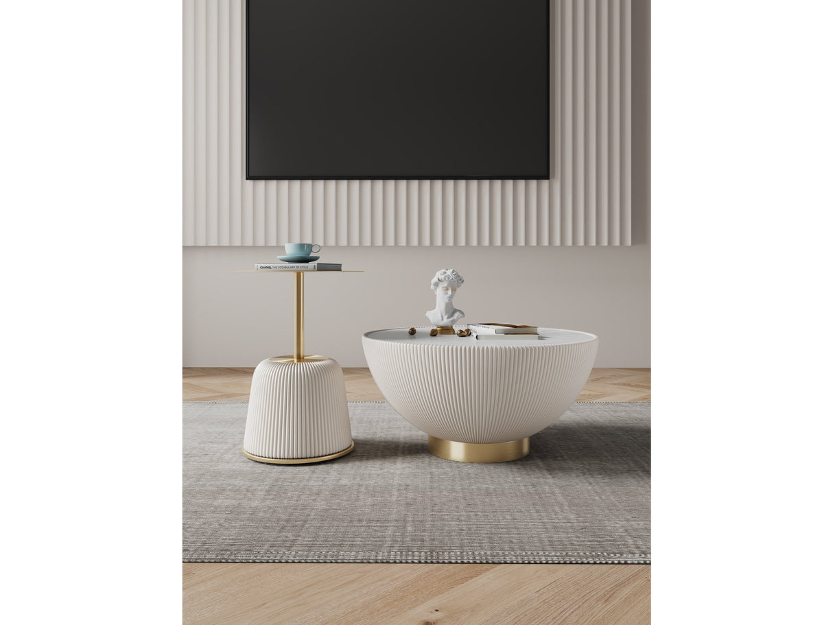 Anderson Coffee Table and End Table 1.0 in Cream (set of 2) by Manhattan Comfort at Eve Furniture