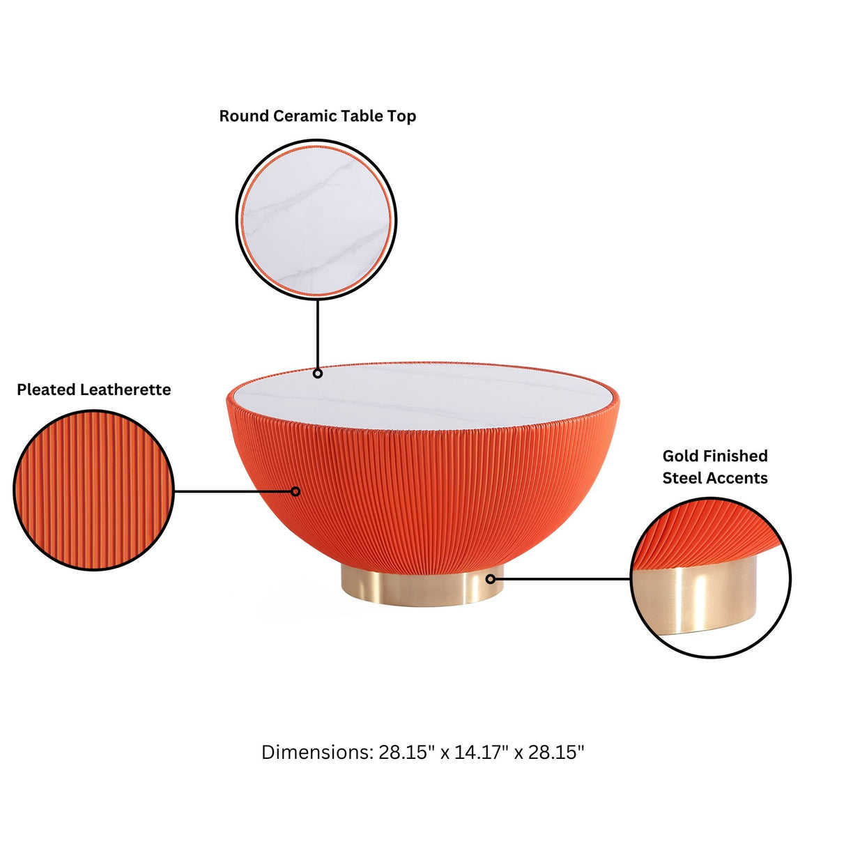 Anderson Coffee Table and End Table 1.0 in Orange (set of 2) by Manhattan Comfort at Eve Furniture