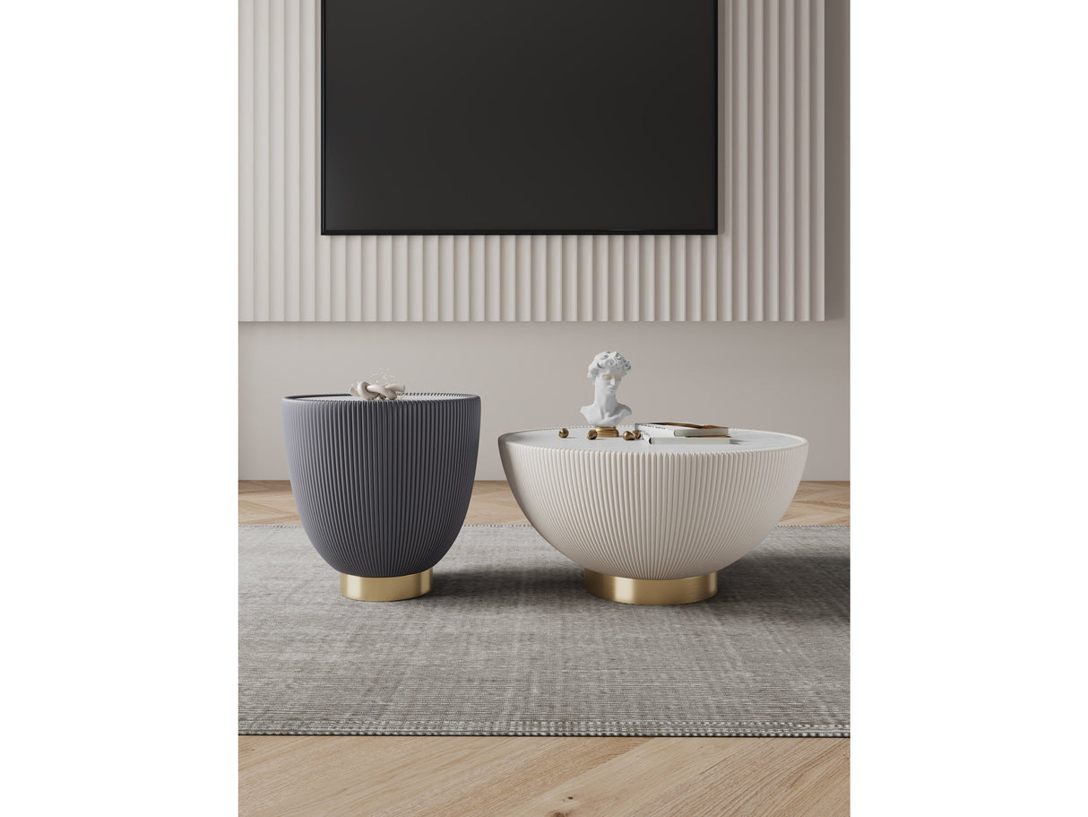 Anderson Coffee Table and End Table 2.0 in Cream and Grey (set of 2) by Manhattan Comfort at Eve Furniture