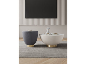 Anderson Coffee Table and End Table 2.0 in Cream and Grey (set of 2) by Manhattan Comfort at Eve Furniture