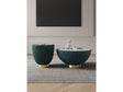 Anderson Coffee Table and End Table 2.0 in Green (set of 2) by Manhattan Comfort at Eve Furniture