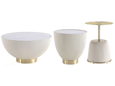 Anderson Coffee Table, End Table 1.0 and End Table 2.0 in Cream (set of 3) by Manhattan Comfort at Eve Furniture