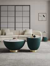 Anderson Coffee Table, End Table 1.0 and End Table 2.0 in Green (set of 3) by Manhattan Comfort at Eve Furniture