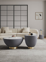 Anderson Coffee Table, End Table 1.0 and End Table 2.0 in Grey (set of 3) by Manhattan Comfort at Eve Furniture