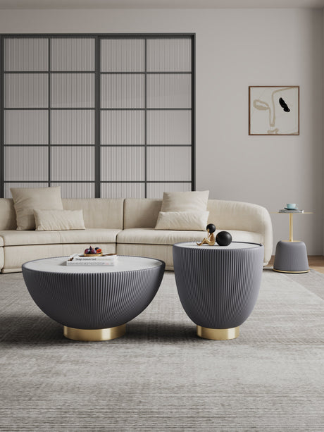 Anderson Coffee Table, End Table 1.0 and End Table 2.0 in Grey (set of 3) by Manhattan Comfort at Eve Furniture