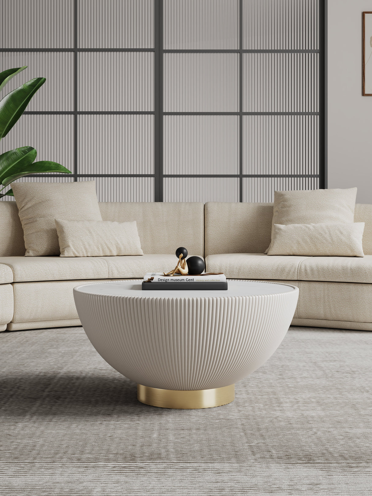 Anderson Coffee Table in Cream by Manhattan Comfort at Eve Furniture