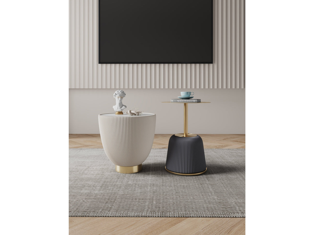 Anderson End Table 1.0 and End Table 2.0 in Cream and Grey (set of 2) by Manhattan Comfort at Eve Furniture