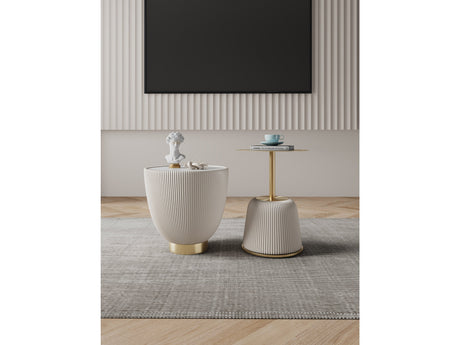 Anderson End Table 1.0 and End Table 2.0 in Cream (set of 2) by Manhattan Comfort at Eve Furniture