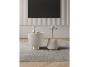 Anderson End Table 1.0 and End Table 2.0 in Cream (set of 2) by Manhattan Comfort at Eve Furniture
