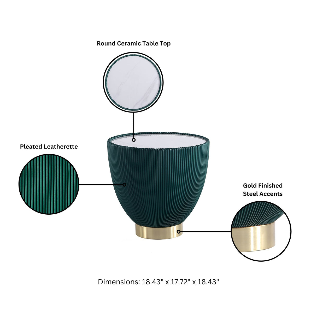 Anderson End Table 1.0 and End Table 2.0 in Green (set of 2) by Manhattan Comfort at Eve Furniture