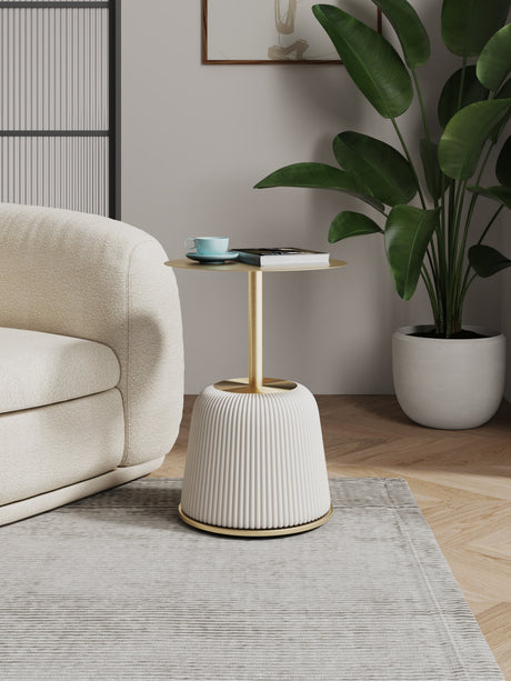 Anderson End Table 1.0 in Cream by Manhattan Comfort at Eve Furniture