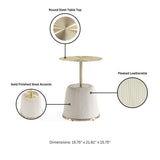 Anderson End Table 1.0 in Cream by Manhattan Comfort at Eve Furniture