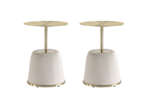 Anderson End Table 1.0 in Cream (set of 2) by Manhattan Comfort at Eve Furniture