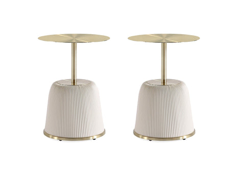 Anderson End Table 1.0 in Cream (set of 2) by Manhattan Comfort at Eve Furniture