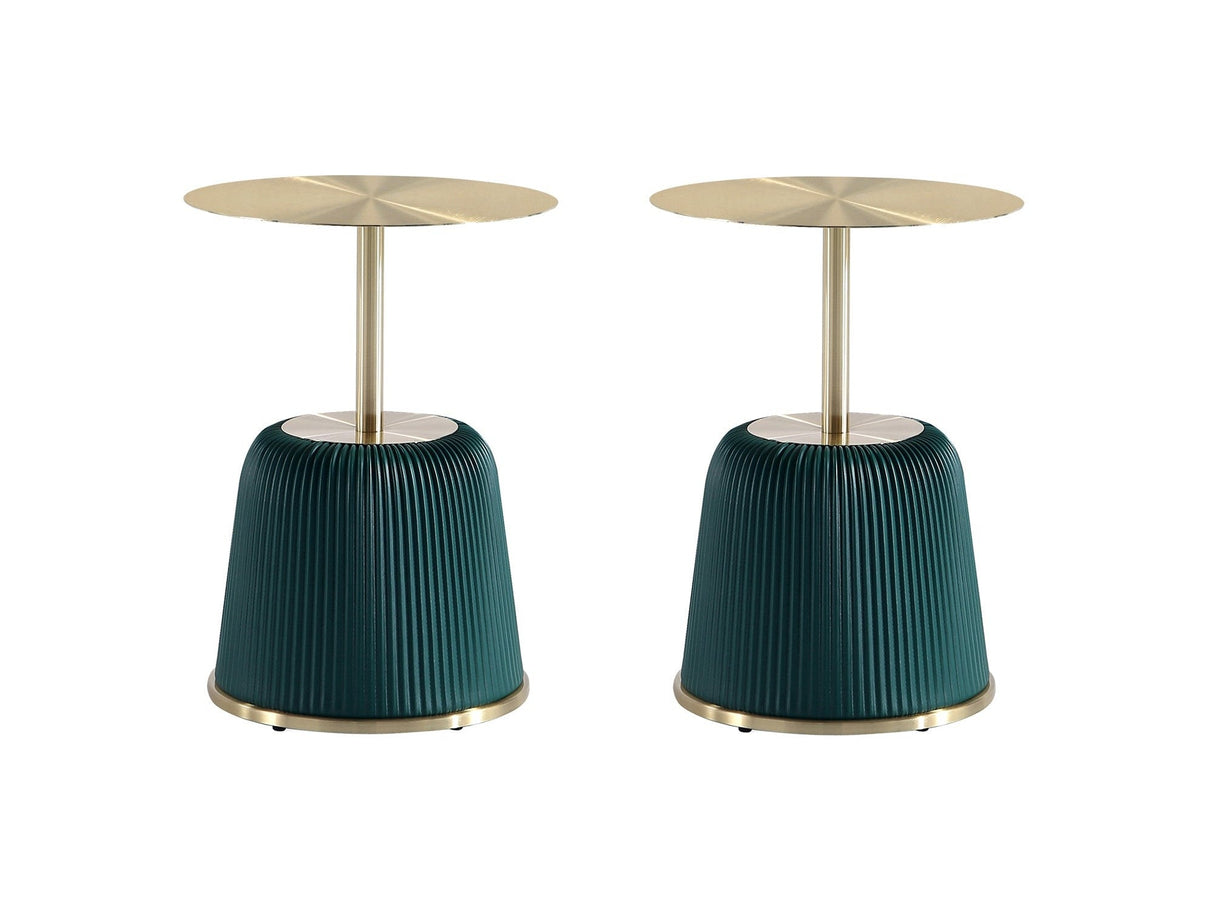Anderson End Table 1.0 in Green (Set of 2) by Manhattan Comfort at Eve Furniture