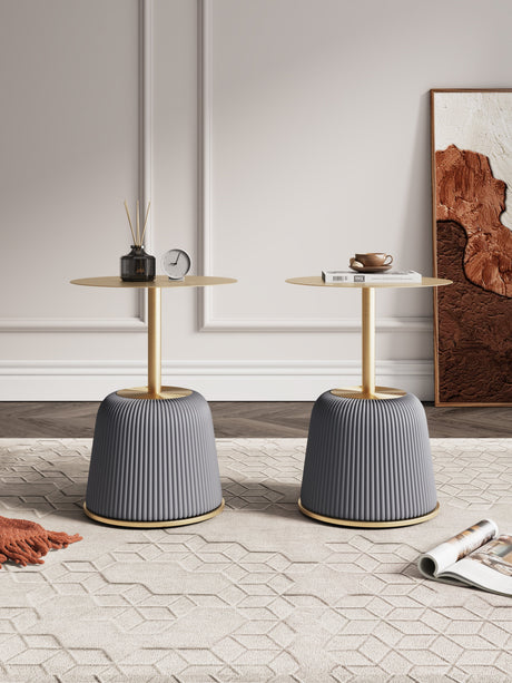 Anderson End Table 1.0 in Grey (set of 2) by Manhattan Comfort at Eve Furniture
