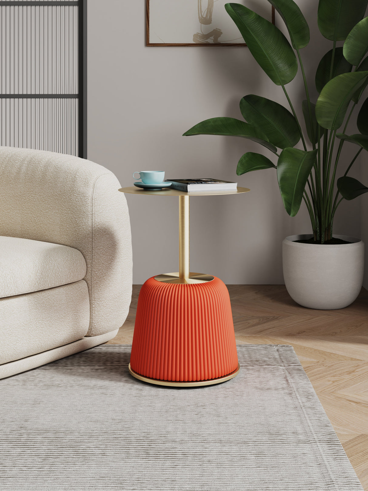 Anderson End Table 1.0 in Orange by Manhattan Comfort at Eve Furniture