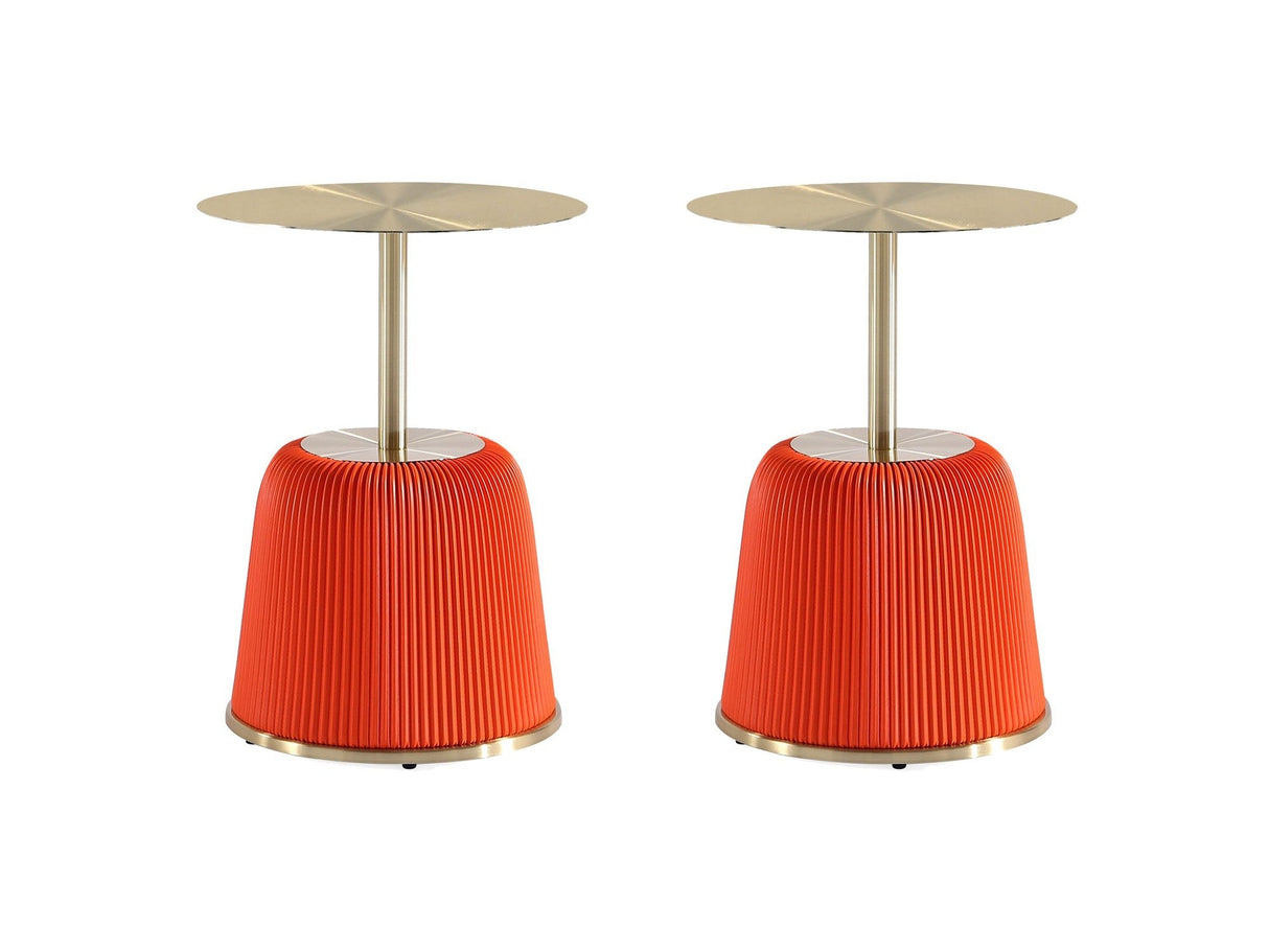 Anderson End Table 1.0 in Orange (Set of 2) by Manhattan Comfort at Eve Furniture
