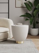 Anderson End Table 2.0 in Cream by Manhattan Comfort at Eve Furniture
