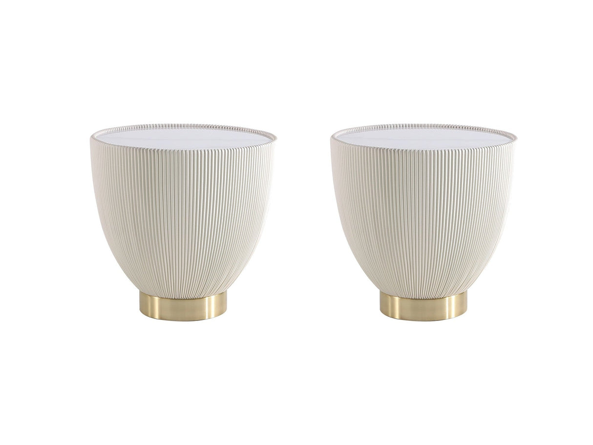 Anderson End Table 2.0 in Cream (Set of 2) by Manhattan Comfort at Eve Furniture