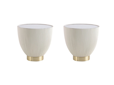 Anderson End Table 2.0 in Cream (Set of 2) by Manhattan Comfort at Eve Furniture