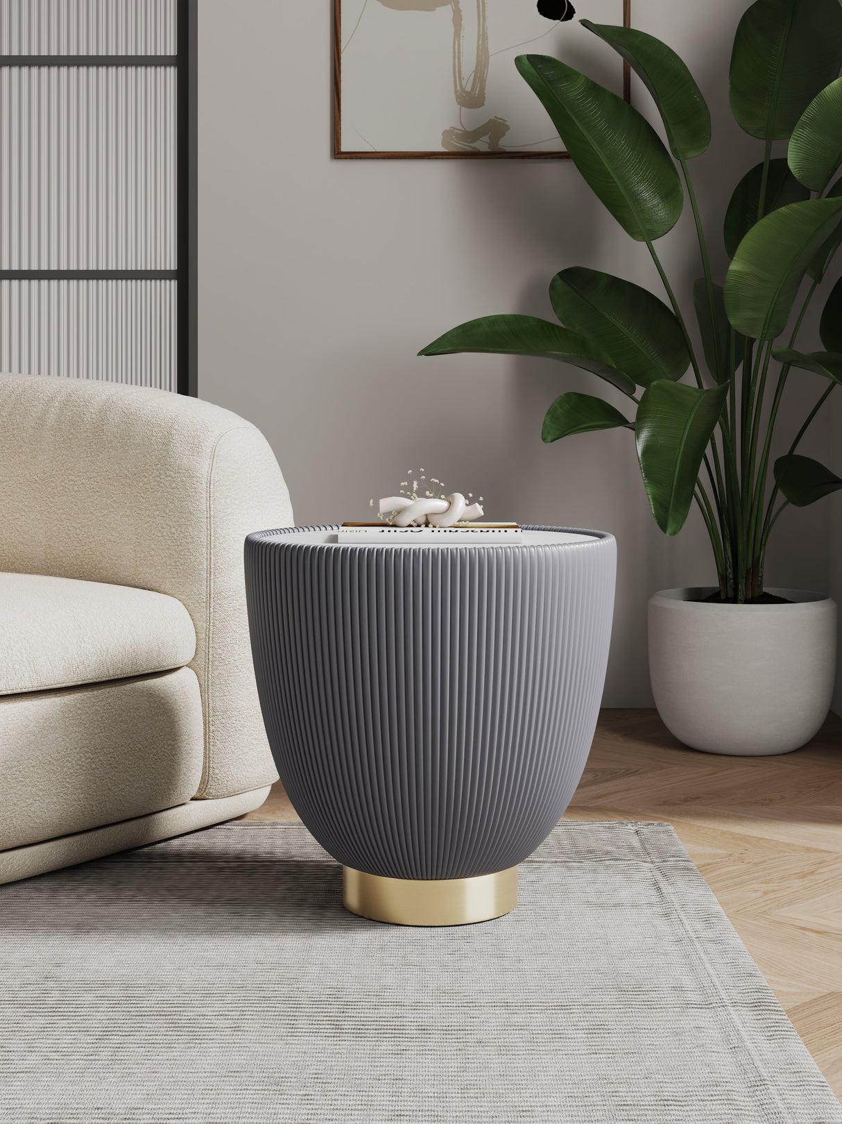 Anderson End Table 2.0 in Grey by Manhattan Comfort at Eve Furniture