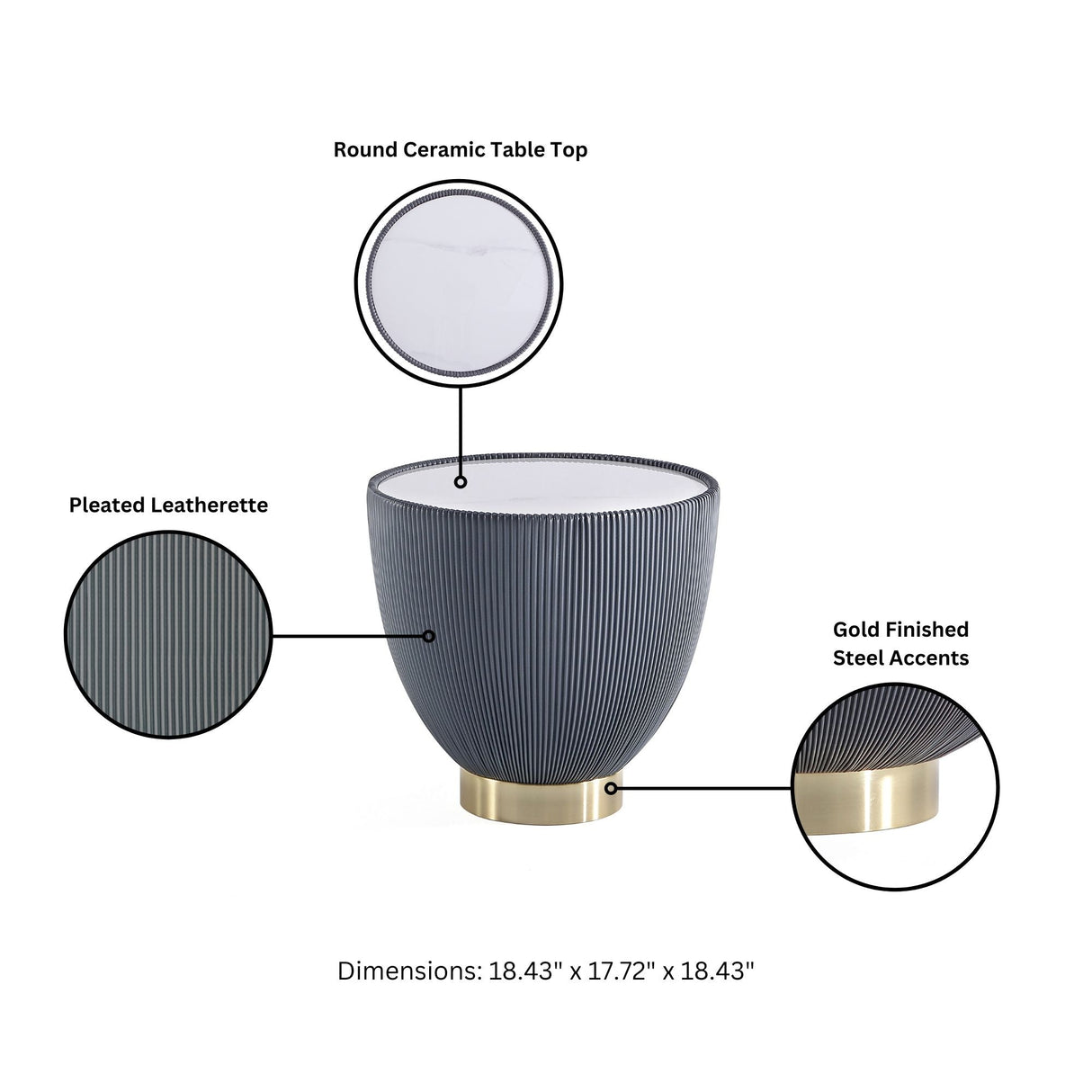 Anderson End Table 2.0 in Grey by Manhattan Comfort at Eve Furniture