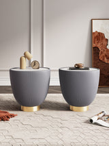 Anderson End Table 2.0 in Grey (Set of 2) by Manhattan Comfort at Eve Furniture