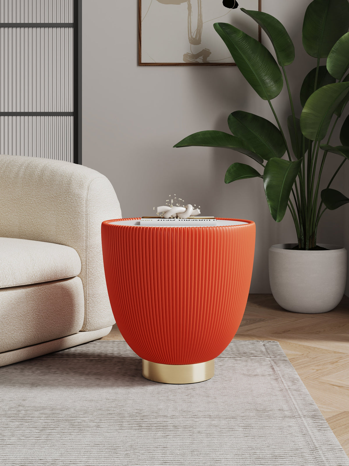 Anderson End Table 2.0 in Orange by Manhattan Comfort at Eve Furniture