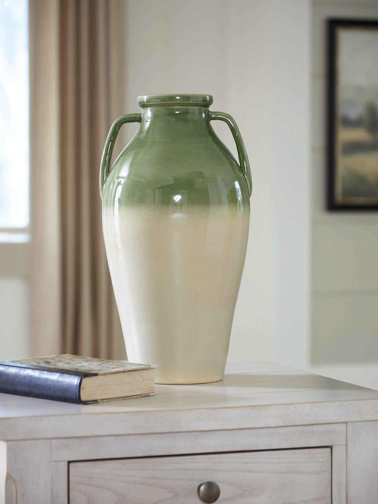 Andorbury Green & Beige Vase by Ashley at Eve Furniture