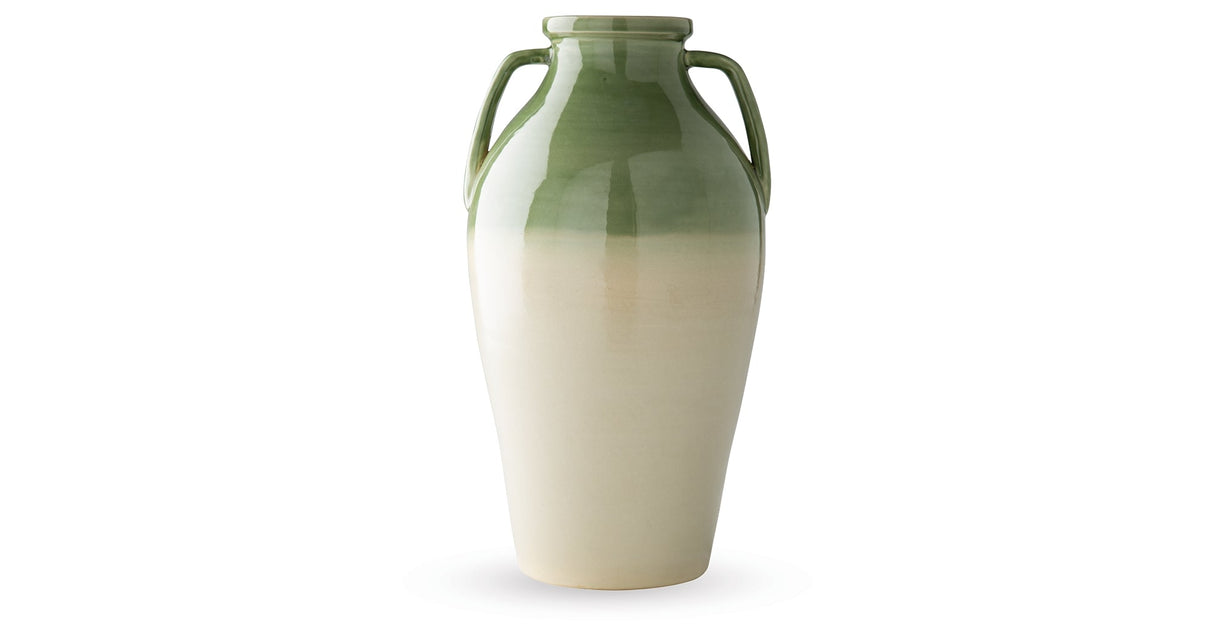 Andorbury Green/Beige Vase by Ashley at Eve Furniture