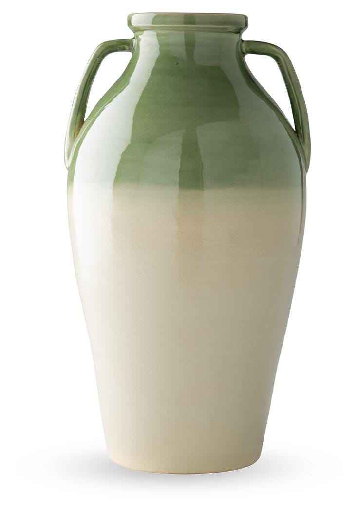 Andorbury Green/Beige Vase by Ashley at Eve Furniture