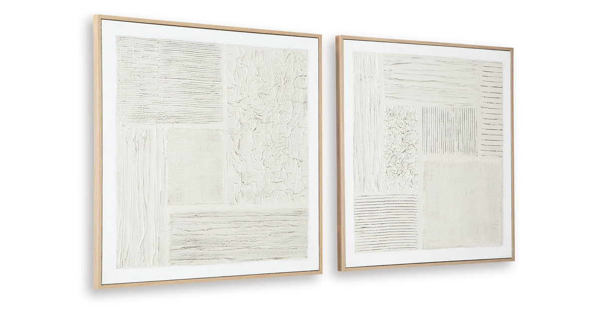 Andorfield Beige/Black/White Wall Art (Set of 2) by Ashley at Eve Furniture