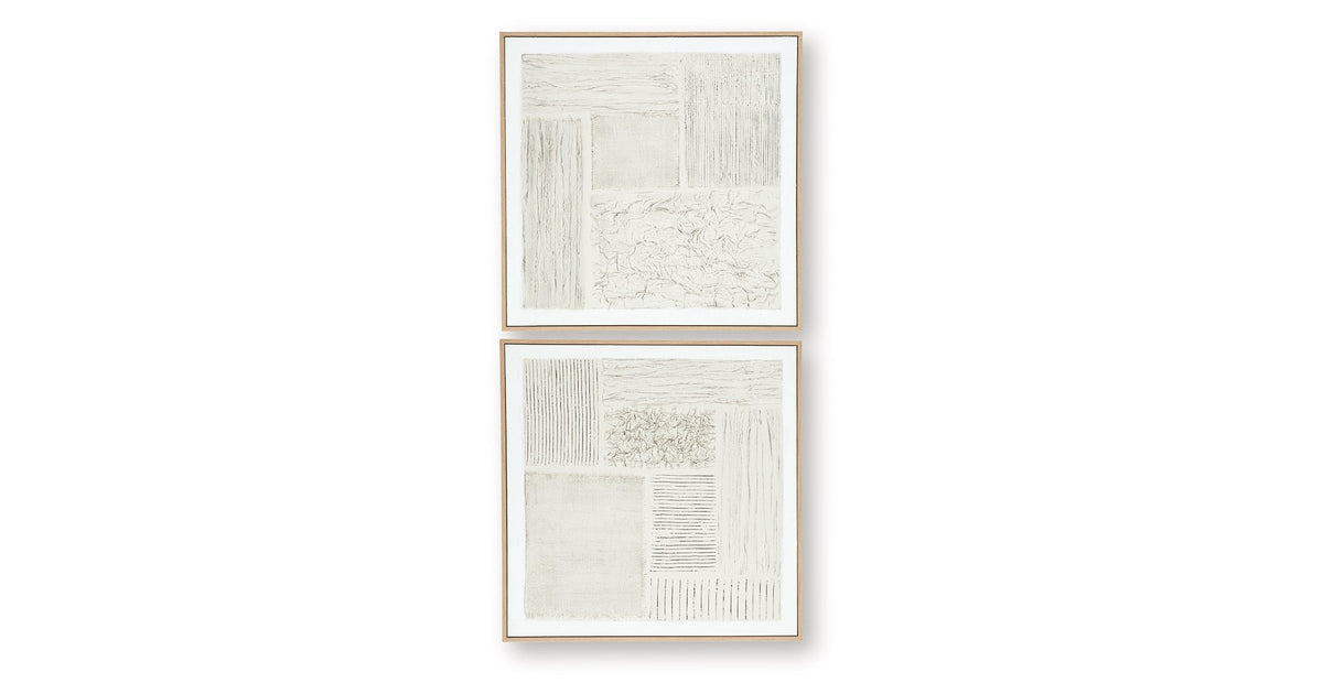 Andorfield Beige/Black/White Wall Art (Set of 2) by Ashley at Eve Furniture