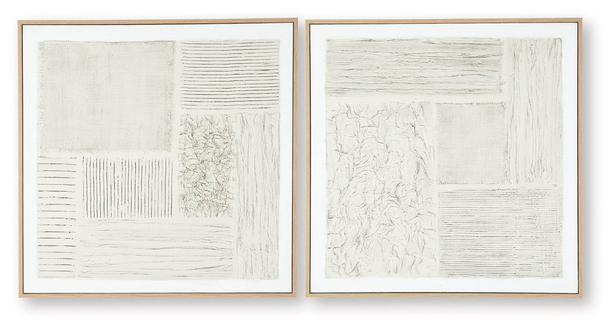 Andorfield Beige/Black/White Wall Art (Set of 2) by Ashley at Eve Furniture