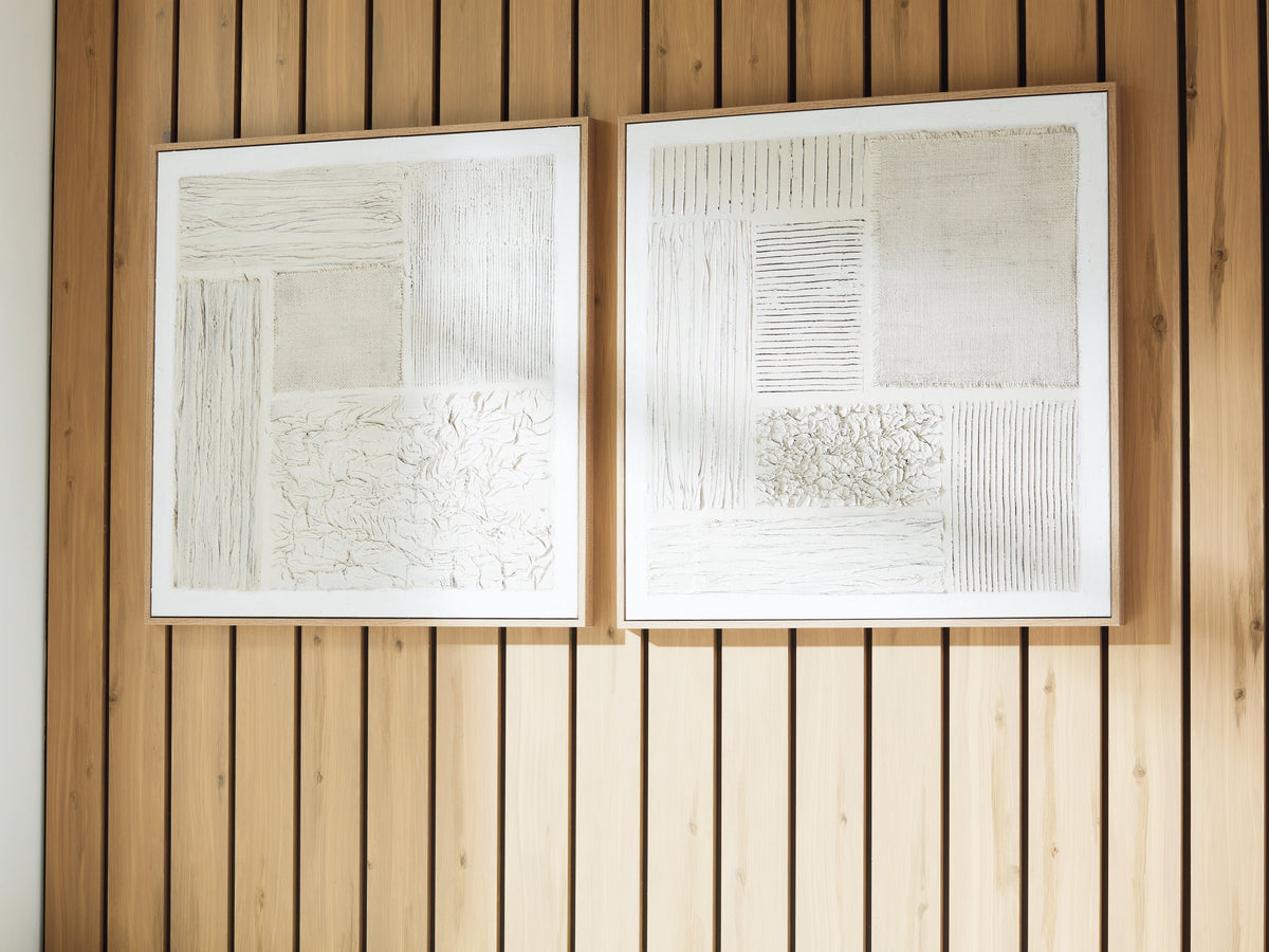 Andorfield Beige/Black/White Wall Art (Set of 2) by Ashley at Eve Furniture
