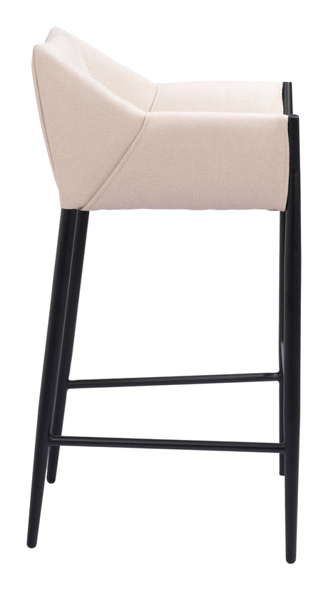 Andover Beige Barstool by Zuomod at Eve Furniture