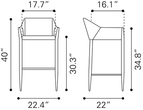 Andover Beige Barstool by Zuomod at Eve Furniture