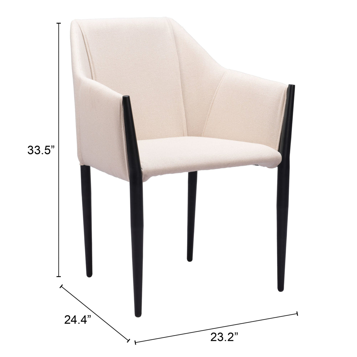 Andover Beige Dining Chair (Set of 2) by Zuomod at Eve Furniture