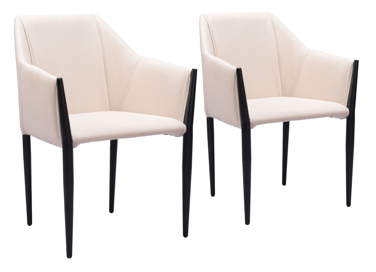Andover Beige Dining Chair (Set of 2) by Zuomod at Eve Furniture