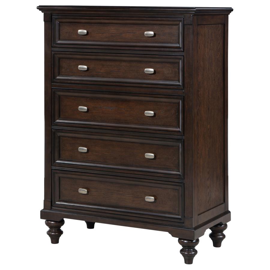 Andover Dark Oak 5-drawer Chest of Drawers by Coaster at Eve Furniture