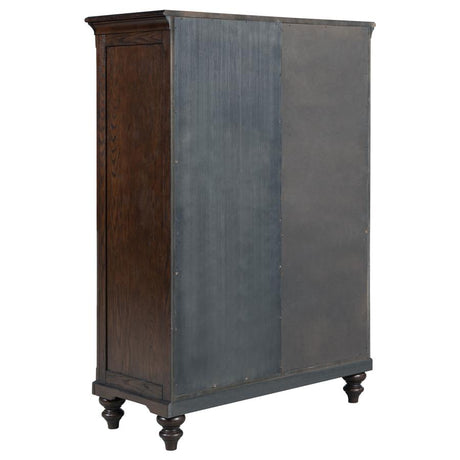 Andover Dark Oak 6-drawer Tempered Glass Door Chest by Coaster at Eve Furniture