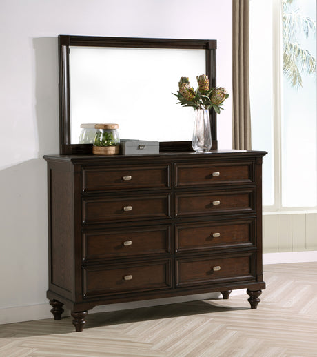 Andover Dark Oak 8-drawer Dresser and Mirror by Coaster at Eve Furniture