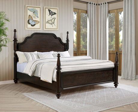 Andover Dark Oak Four Poster Eastern King Bed by Coaster at Eve Furniture