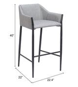Andover Slate Gray Barstool by Zuomod at Eve Furniture